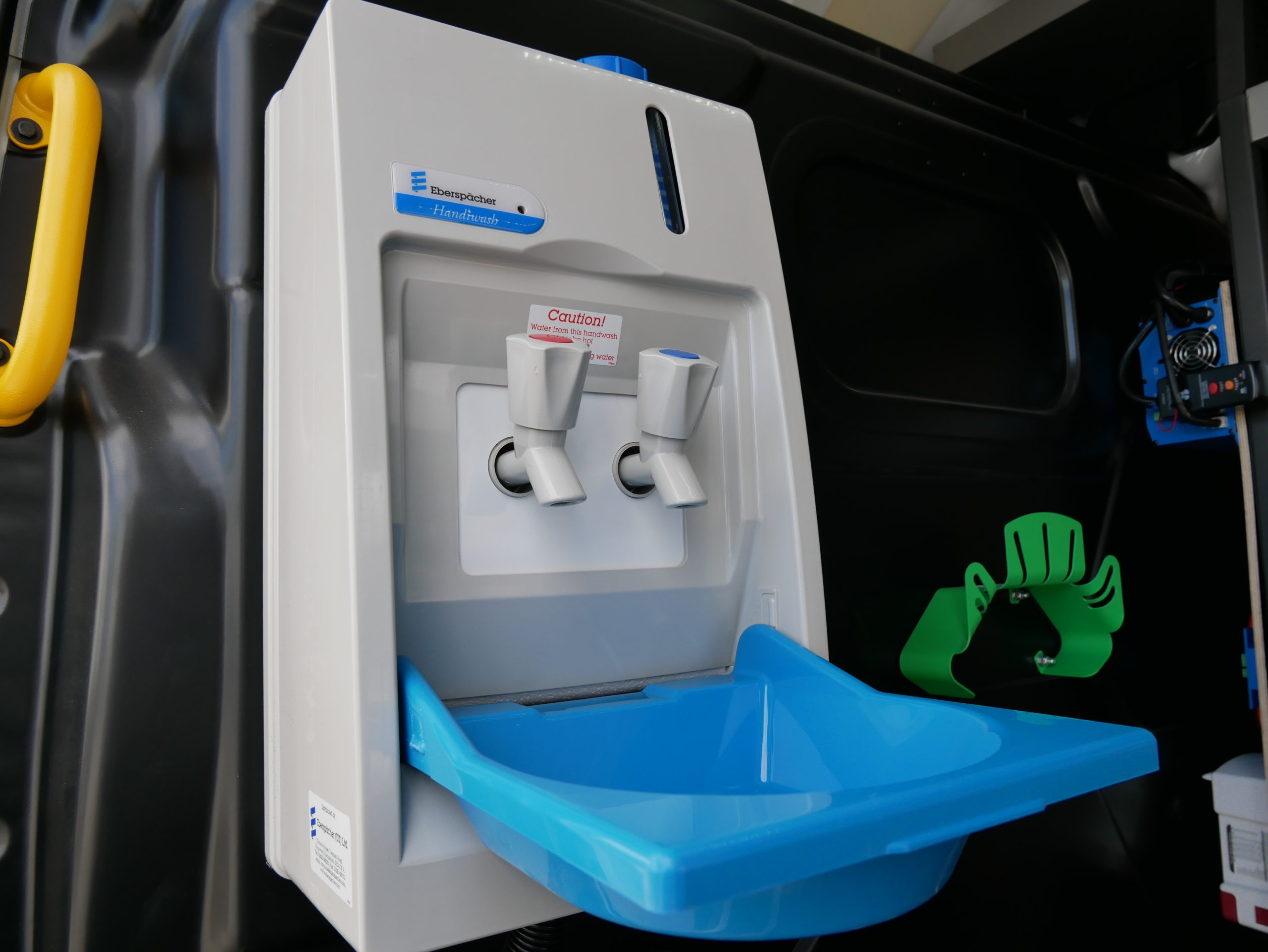 Handwash unit in van conversion welfare