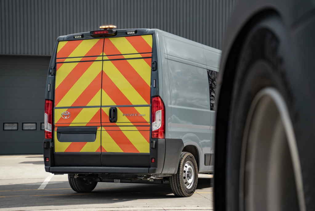 Rear of a Crewfare vehicle with chapter 8 livery