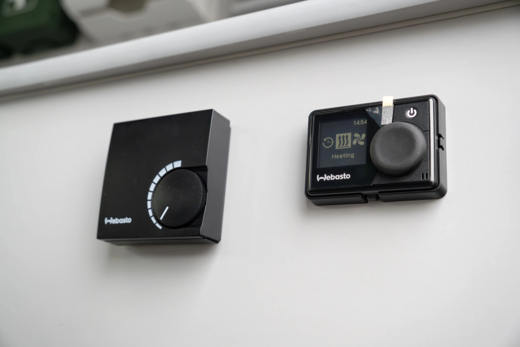 Thermostat controls in a welfare van