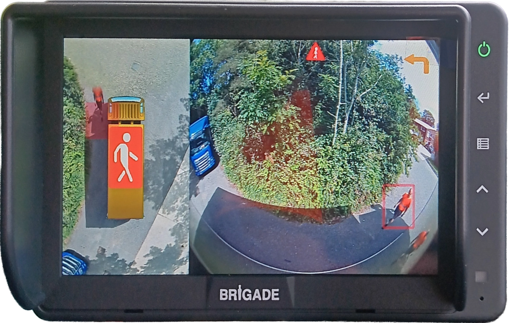 Monitor showing a 360 view around a vehicle