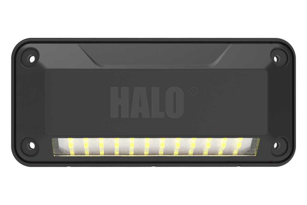 Halo device with lights on