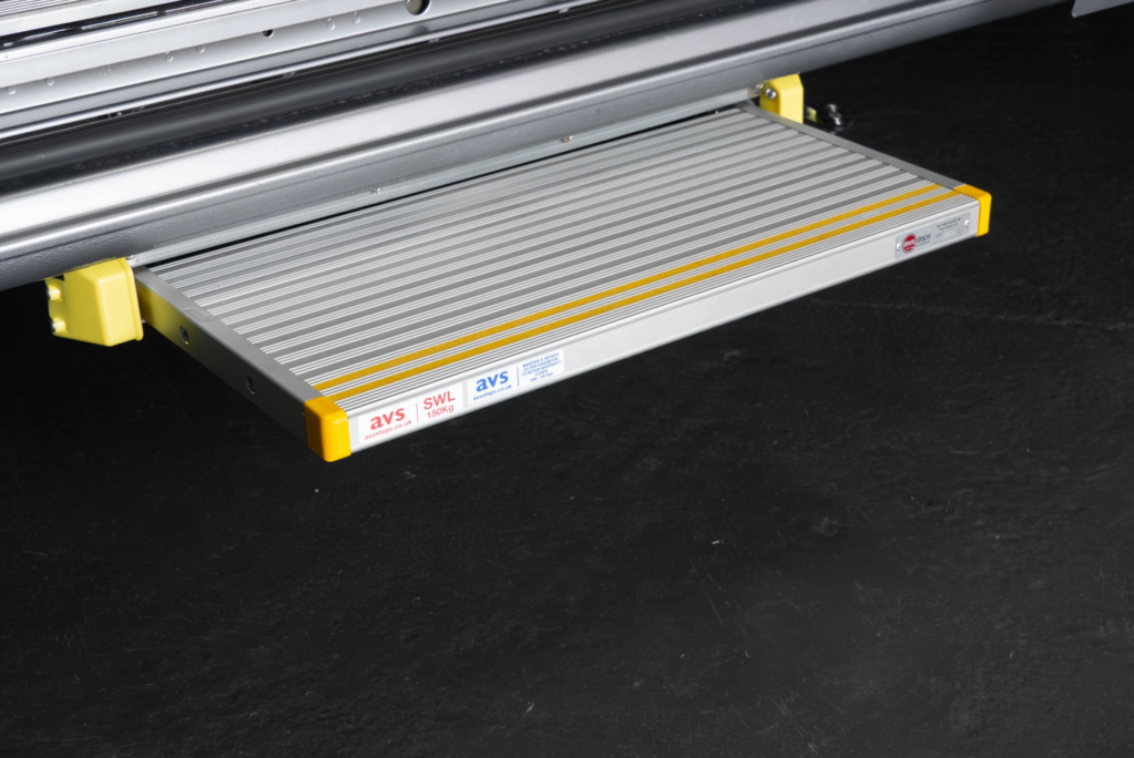 Retractable step on a SMART Repair Van
