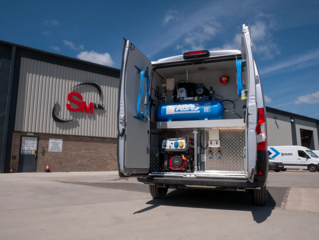 Rear of a SMART Repair Van showing Generator and Compressor
