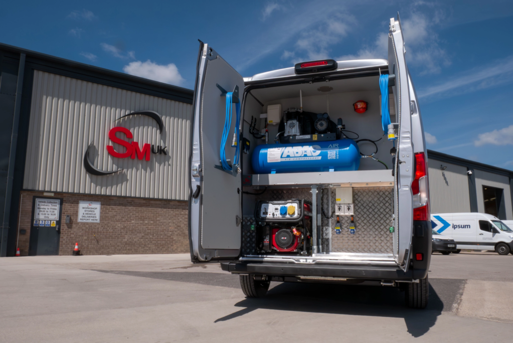 Rear of a SMART Repair Van showing Generator and Compressor