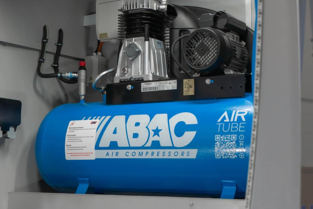 Compressor in the back of a SMART Repair Van
